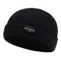 Unisex MILANO Letter Label Beanies Winter Warm Hat Hip Hop Cap Beanie Hat Caps for Women Men.