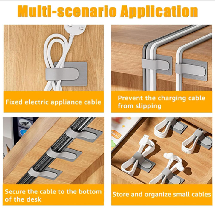 10/20/30pcs%20Reusable%20Hook%20and%20Loop%20Cable%20Ties%20Cord%20Rope%20Holder%20Self%20Adhesive%20Adjustable%20Cord%20Organizer%20Home%20Office%20Essentials%20-%20Image%203