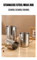 Stainless Steel Milk Frothing Jug Silver Frother Coffee Latte Container Metal Pitcher Barista Cup.