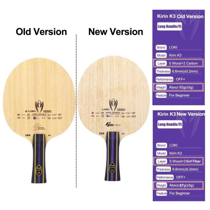 LOKI%20KIRIN%20K1/K2/K3%20%20Blade%207/5-Ply%20OFF+%20Ping%20Pong%20Paddle%20Pure%20Wood%20Carbon%20%20Blade%20Beginner%20Recommended%20-%20Image%202