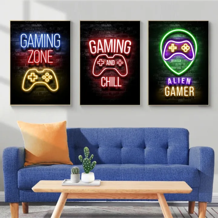 Neon%20Gaming%20Gamer%20Wall%20Art%20Posters%20Prints%20Gamer%20Canvas%20Painting%20Canvas%20Picture%20for%20Kids%20Boys%20Room%20Decorative%20Playroom%20Cuadros%20-%20Image%203