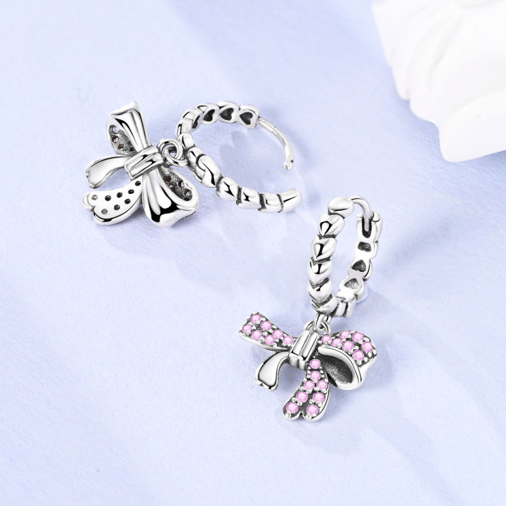 Original%20Earring%20925%20Sterling%20Silver%20Cherry%20Bow%20Pendientes%20For%20Woman%20Fashion%20Jewelry%20-%20Image%205