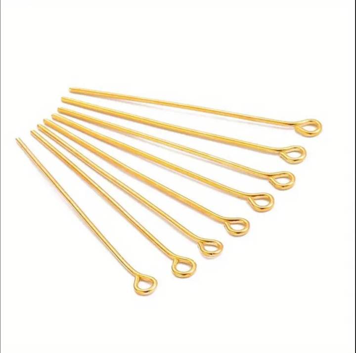 100Pcs Eye Pins for DIY Jewelry Making, Eye Pins Jewelry Making Pin Metal End eyepins for Craft Earring Bracelet Necklace Pendant Supplies