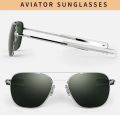 Randolph USA Matte Black Classic Aviator Sunglasses for Men or Women 100% UV sun glass for men. 
