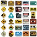 60PCS Cool Jurassic World Signs Dinosaur Park Stickers DIY Stickers Scrapbooking Phone Luggage Skateboard Waterproof Decals.