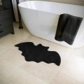 Halloween Decoration Bat Shaped Bathroom Rug Black Non Slip Floor Mat for Living Room Halloween Indoor Decor Carpet Prop.