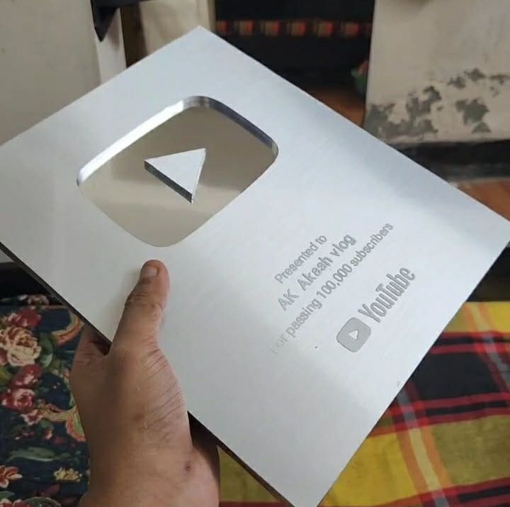 Custom DIY silver play button youtube show piece using home decoration ...