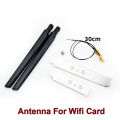 External Antenna Set 6DBi RP-SMA With MHF4 Extension Cable 2.4GHz 5GHz Dual Band For M.2 WiFi Card.