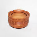 Brown Clay Decorative Ashtray Round Premium Ash Holder for Home and Office.