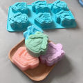 6-cavity Christmas house shaped soap candle silicone mold, suitable for handmade DIY wax molds for aromatherapy soap. 