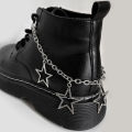 2 Pieces Hollow Star-Shaped Pendant Shoe Chain, Boots and Shoe Accessories, Five Pointed Star Pendant Chain Shoe Chain. 