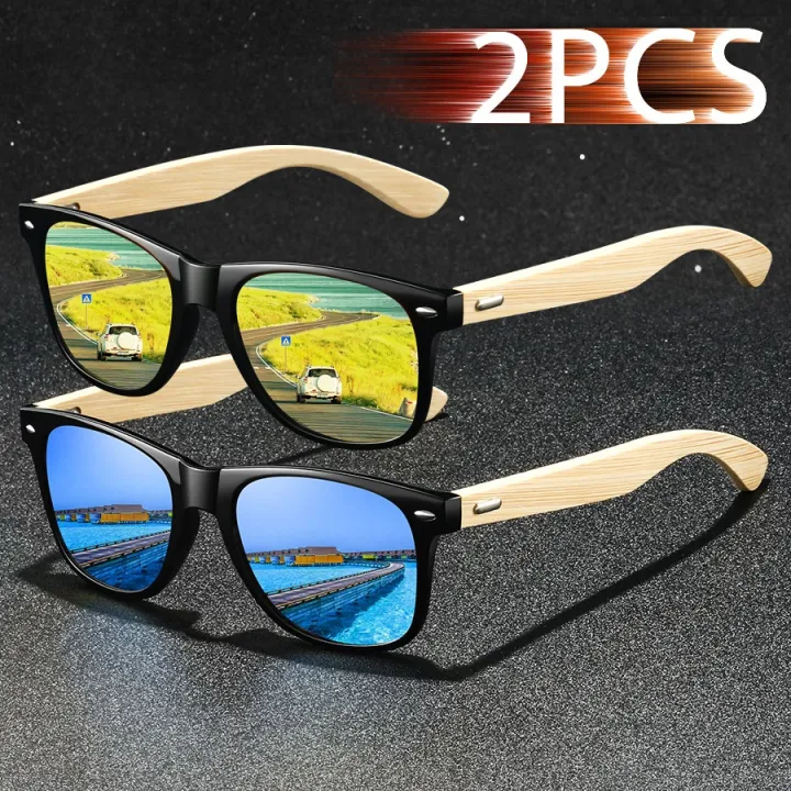 2PCS%20Fashion%20Classic%20Bamboo%20Wood%20Sunglasses%20Men%20Women%20Driving%20Fishing%20Colorful%20Trendy%20Lightweight%20Outdoor%20Goggles%20-%20Image%205