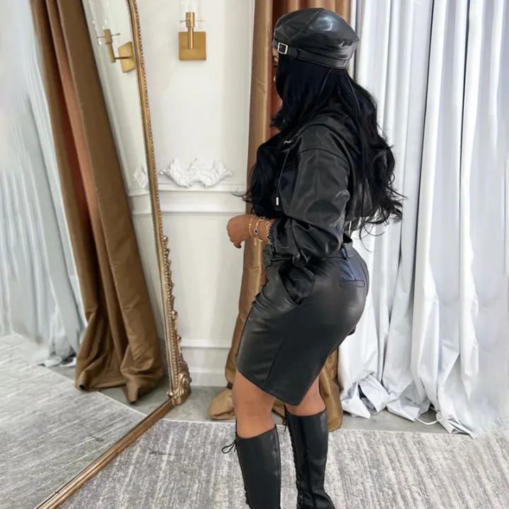 Doyerl%20PU%20Faux%20Leather%202%20Pieces%20Set%20for%20Woman%20Motorcycle%20Long%20Sleeve%20Zip%20Hooded%20Cropped%20Jacket%20and%20Shorts%20Matching%20Sets%20Outfits%20-%20Image%205