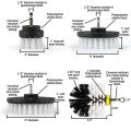 2/3.5/4/5'' Brush Attachment Set Power Scrubber Brush Car Polisher Bathroom Cleaning Kit with Extender Kitchen Cleaning Tools.