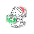 Original 925 Sterling Silver Cute  Cat Charms Bead Fit 3mm Bracelet Women Fine DIY Birthday Jewelry. 