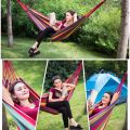 Quality hammock/duyan with rope,for baby/beach,camping,hiking,bed,rest,blue,red,indoor,outdoor. 