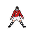 Cartoon Football Player Character Enamel Pins Number 7 Creative Brooches Backpack Lapel Badge Accessory Gift for Fans Friends.
