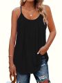 Plus Size Women's Casual Sleeveless Loose Fit Tank Top Soft Lightweight Summer Camisole. 
