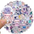 100pcs Purple Magic Moon Sticker Pack Waterproof Phone Case Laptop Skin Aesthetic Stickers DIY Personality Decorate. 