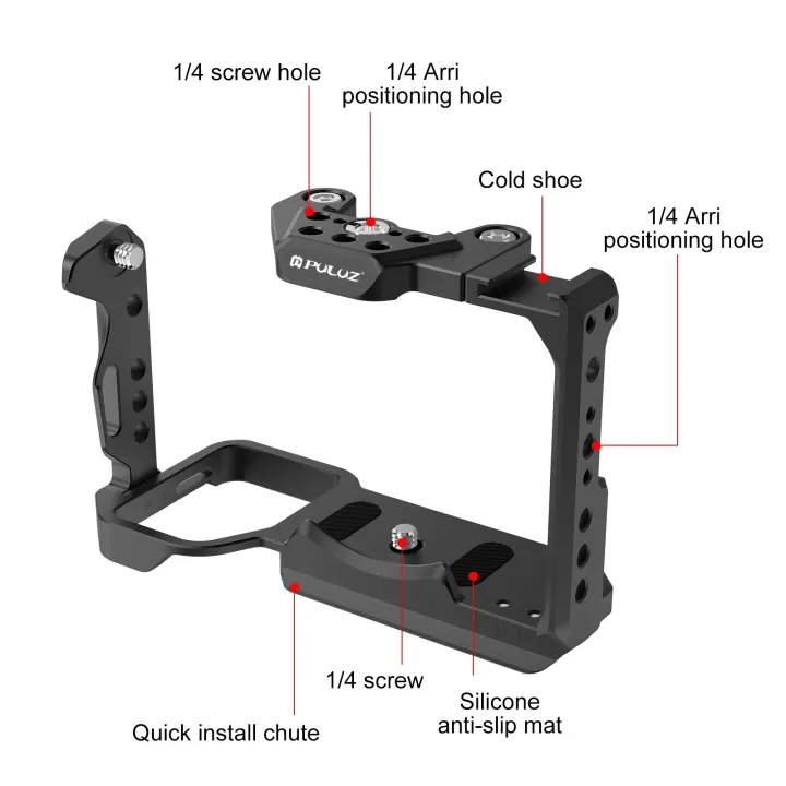 PULUZ%20Video%20Camera%20Cage%20For%20Sony%20ILME-FX30%20/%20FX3%20for%20Sony%20Camera%20Metal%20Cage%20Stabilizer%20Rig%20with%20NOTA%20Slider%20-%20Image%203