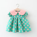 Summer Girls Kids Princess Short Sleeve Dress Children Baby Infants Dot Polka Pleated Dresses Casual Vestidos.