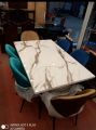 six seater dinig table set with chairs, marble top table table, sex seater set. 