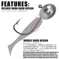 Jig Head Hook 3X Rockfish Ajing Fishing Hooks For Soft Worm Lure Bass Fish Pesca Goods 0.8-7g 5pcs/Bag Pike Trout Accessories.