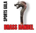Brass Handle Walking Wood Sticks / Old Man Walking Support. 