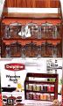 "Premium Wooden Spice Rack Organizer & Masala Rack Set with Jars | Wall Mountable Spice Rack and Masala Boxes for Kitchen | Wood ". 