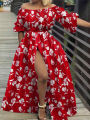 Plus Size 5XL ZANZEA Summer Women Off Shoulder Sundress 2025 Bohemian Floral Printed Maxi Dresses Casual Holiday Long Vestidos. 