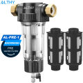 ALTHY Pre filter Whole House Spin Down Sediment Water Filter Central Prefilter Purifier System Backwash Stainless Steel Mesh. 