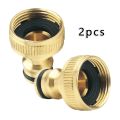 2Pcs 3/4" To 1/2" Thread Connector Faucet Hose Tap Water Adapter Quick Connector Water Pipe Fittings Home Replacement Accessory. 