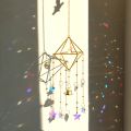 Rainbow Star Moon Wind Chimes, Sun Catcher Outdoor Window Home Decoration Garden Car Pendant.