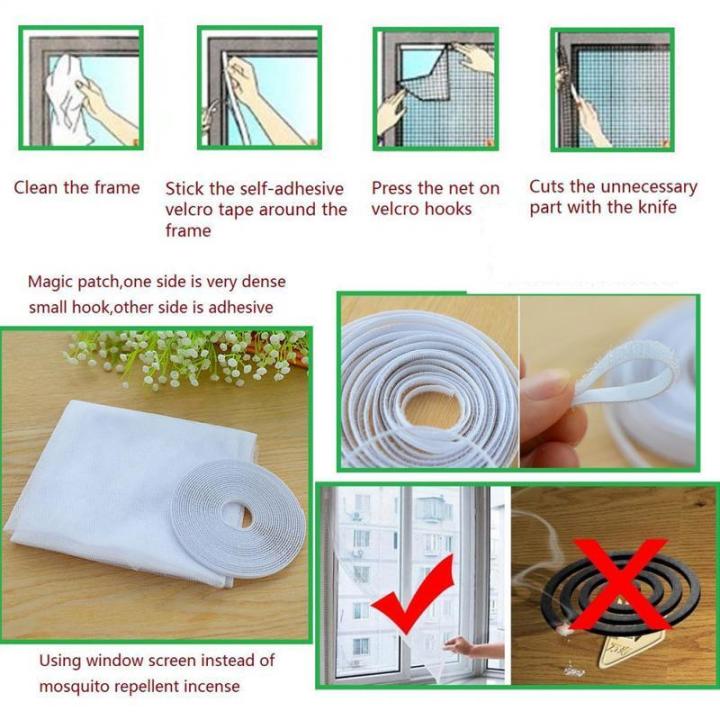 Hot%20Fly%20Mosquito%20Window%20Net%20Insect%20Mesh%20Screen%20Indoor%20Bug%20Easy%20To%20Fit%20with%20Tape%20Home%20Textile%20-%20Image%204