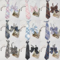 A Set of Two Handmade Jk Ties + Bow Ties, Available in Various Styles, Versatile College-Style Jk Plaid Women's Bow Ties and Ties, There Is Always One That Can Meet Your Needs.