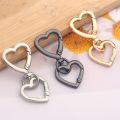 2pcs Heart Shape Keychains Metal Spring Keyring Chain Buckle for Keychains, DIY Bag, Craft Making, Purse and Handbag. 