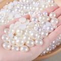 100Pcs and 200Pcs Ivory Half Round Off White Pearls 4mm-10mm Flatback ABS Imitation Glue On Beads Appliques For Nails and Wedding Dresses Decorations DIY accessories an othr. 