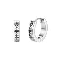 Stainless Steel Norwegian Viking Rune Hoop Earrings For Men Woman Unisex 12 Mm Huggie Hoop Religious Earring Jewelry.