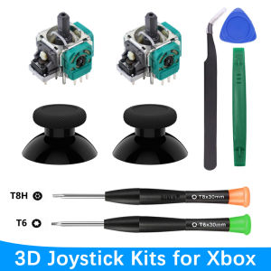 Bilashmart 9 in 1 Joystick Replacement Kits for Xbox Series X/S Xbox One Controller with T6/T8 Screwdriver 3D Analog Thumbstick Repair Kit