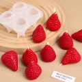 4Pcs Strawberry Shaped Silicone Candle Mold DIY Handmade Fruit Scented Candles Soap Craft Casting Molds Home Valentine's Day Dec.