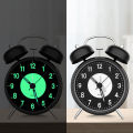 4 Inch Twin Bell Loud Alarm Clock Metal Frame 3D Dial with Backlight Battery Operate Desk Table Alarm Clock For Home and Office. 
