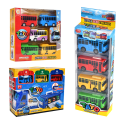 New Tayo Mini Bus Little Bus Toy Set Openable Doors, Slide & Pull Back Toy Bus for Kids. 