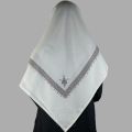 Men Arabic premium off-white & Black Yemeni Romal - Shemagh Had Scarf Winter collection. 