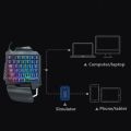 Mini One-Hand Mechanical Keyboard Gaming Keyboard 35 Keys Colorful Backlit Game Keyboard G92 Black. 