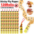 4-120Pcs Fly Sticky Paper Strip Strong Glue Double Sided Flies Paper Strips Flying Insect Bug Mosquitos Catcher Roll Tape. 