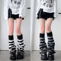 Women's Striped Leg Warmers Lolita Long Socks Knitted Leggings Japanese Winter Socks Girls' Kawaii Arm Ankle Warmers.