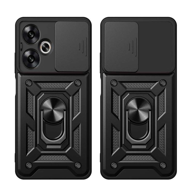 Armored Protective Shell For Redmi 13C 12C 10C 9C 11A 10A 9A With Magnetic Ring Stand Phone Case Camera Protection