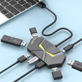 0.6CM/1.2M HUB 7-port Compatible USB2.0 Expansion Splitter Laptop Connect Hard Drive Computer TYPE-C Stable Transfer Data. 
