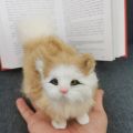 Cute Simulation Cat Plush Toys Hard Stuffed Kitten Model Fake Cat Realist Animals For Kids Girls Birthday Valentine's Day . 