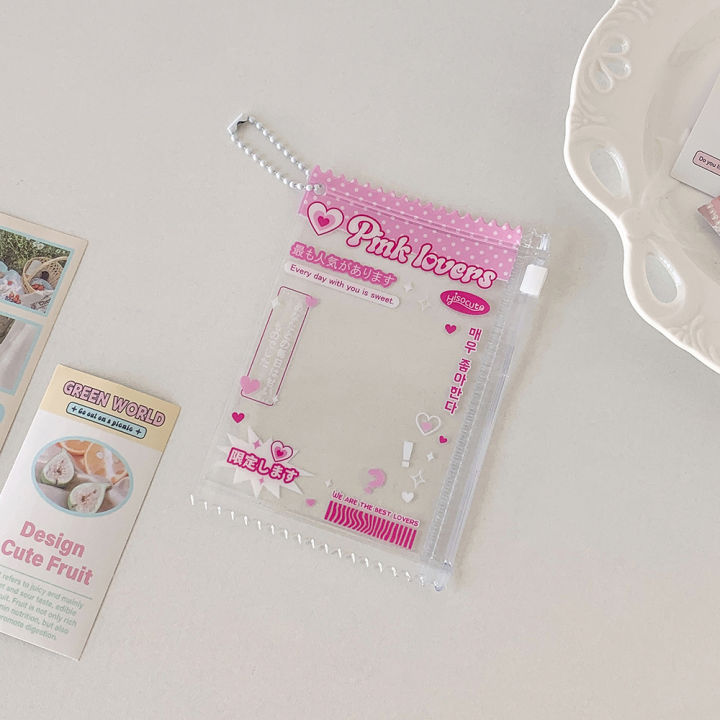 Korean%20Style%20Cute%20Transparent%20Zipper%20Card%20Holder%203%20Inch%20Photo%20Sleeve%20Student%20ID%20Badge%20Pendant%20Storage%20Pouch%20Clear%20Card%20Case%20-%20Image%205